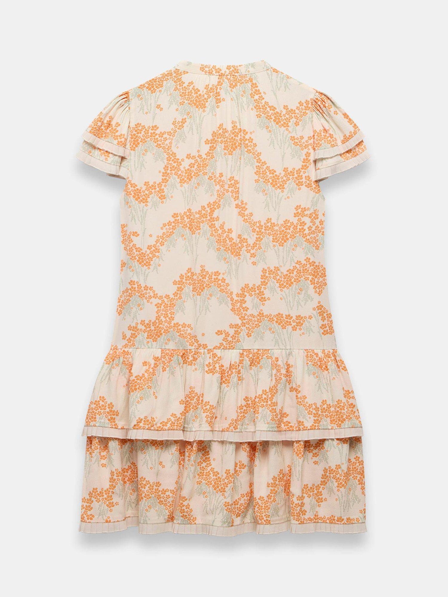 Product image 7 of 7, which shows Mint Velvet Cap Sleeve Floral Print Mini Dress, Natural/Multi, XL