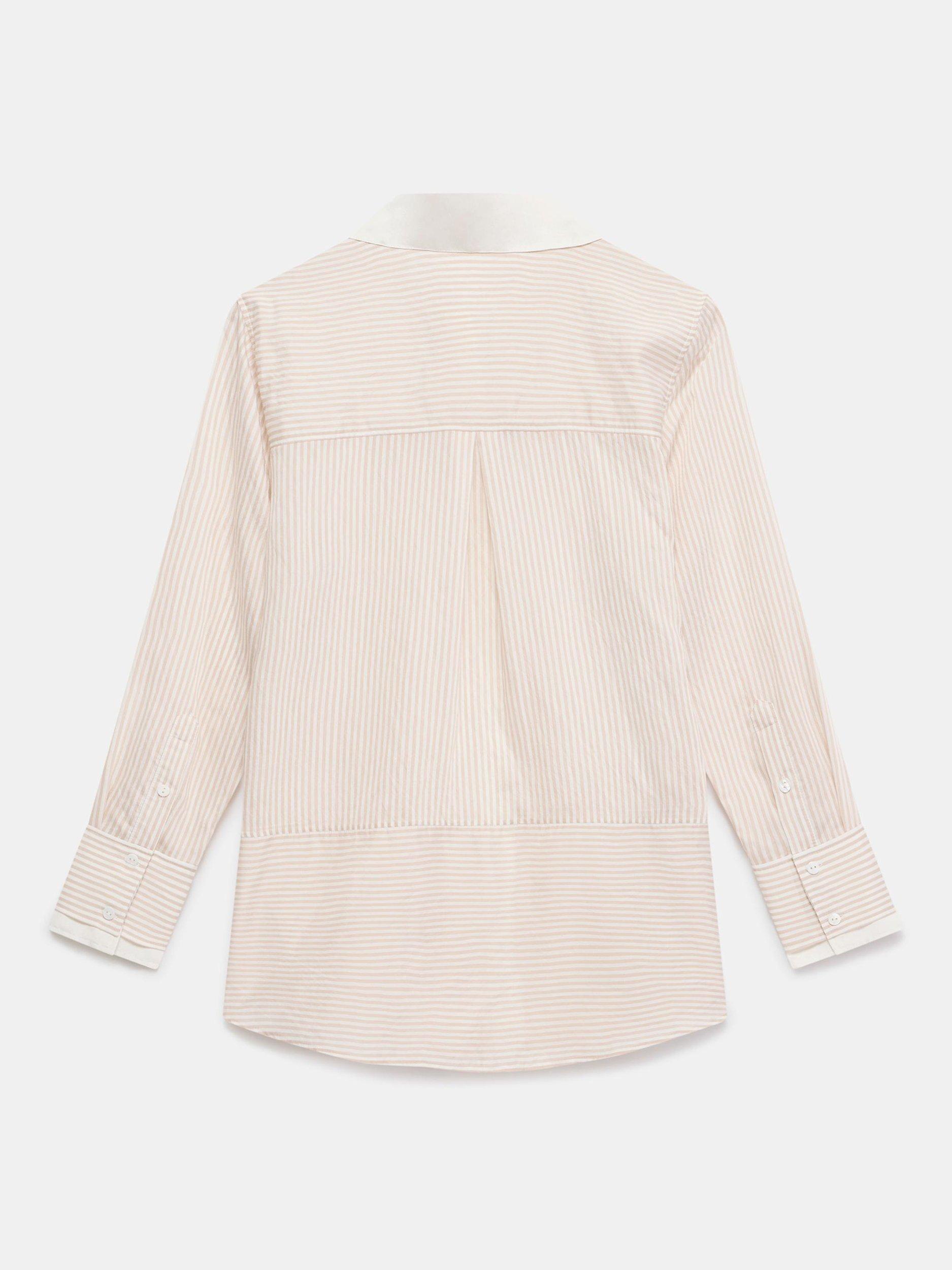 Product image 8 of 8, which shows Mint Velvet Striped Longline Shirt, Natural/Multi, S