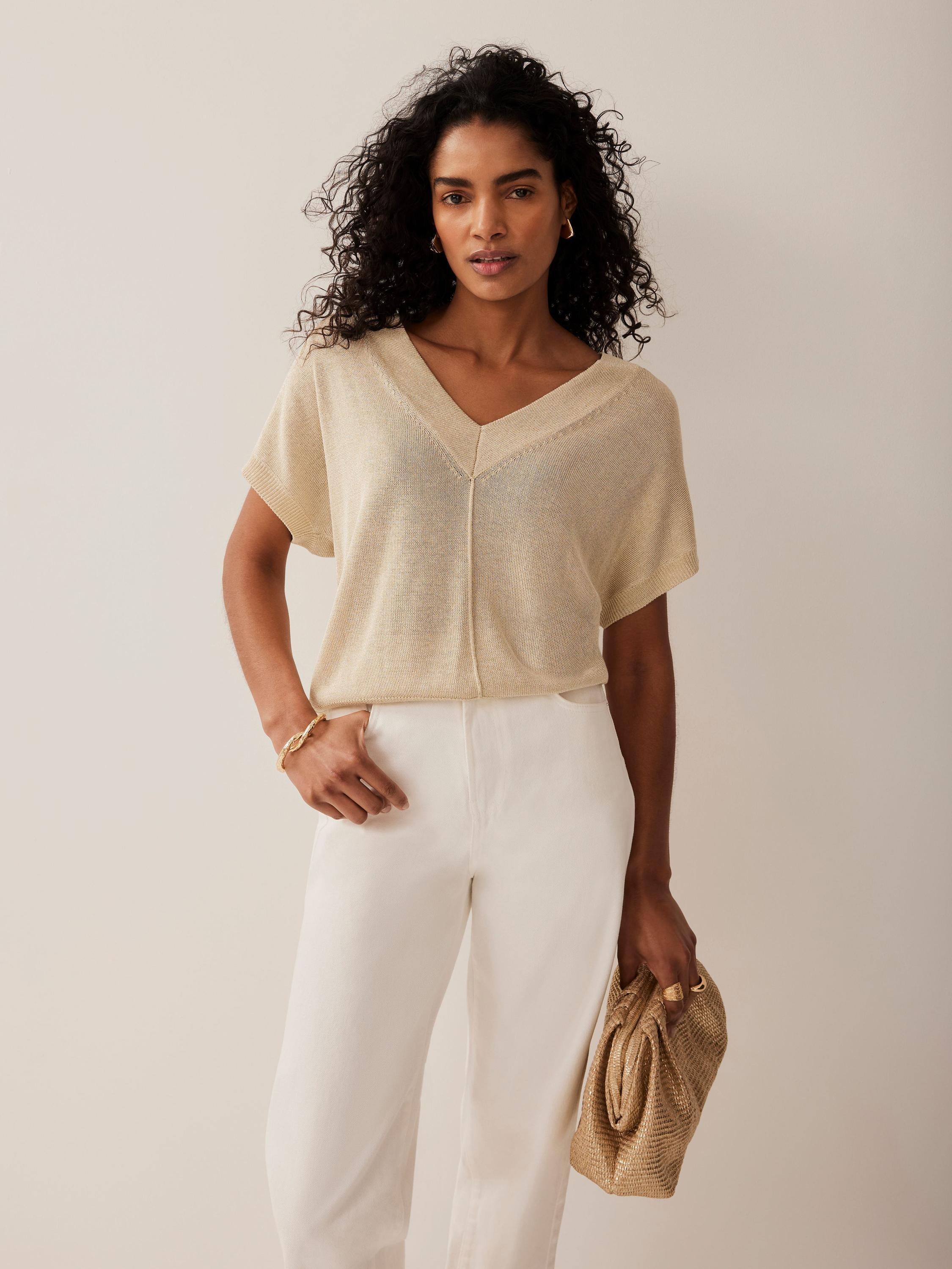 Mint Velvet Metallic Knit Top