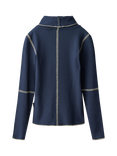 Molo Kids' Rennie Ribbed Long Sleeved Roll Neck Top, Galaxy Blue