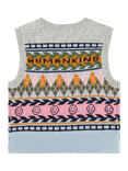 Molo Kids' Grace Wool Sleeveless Vest, Kind Argyle