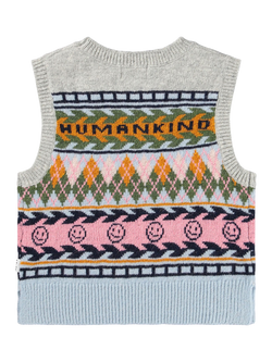 Molo Kids' Grace Wool Sleeveless Vest, Kind Argyle - view 2, Kind Argyle