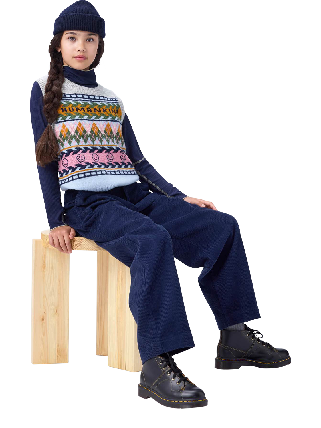 Product image 4 of 4, which shows Molo Kids' Grace Wool Sleeveless Vest, Kind Argyle, 3-4 years
