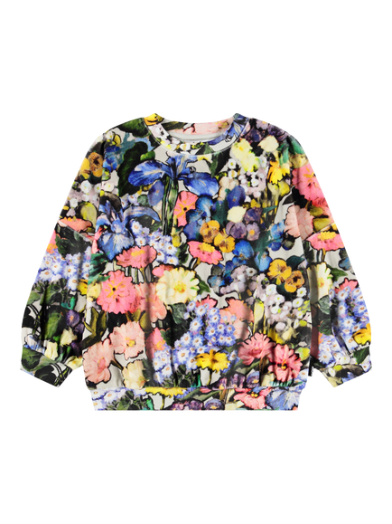 Molo Kids' Marika Long Sleeved Sweatshirt, Floral Impression, Floral Impression