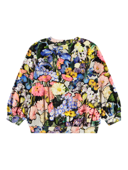 Molo Kids' Marika Long Sleeved Sweatshirt, Floral Impression - view 2, Floral Impression