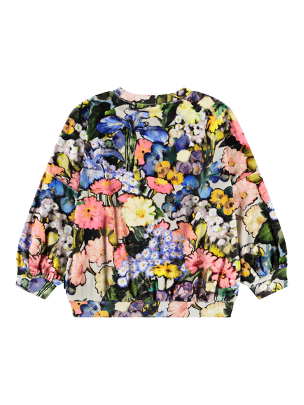 Molo Kids' Marika Long Sleeved Sweatshirt, Floral Impression - view 2, Floral Impression