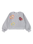 Molo Kids' Miki Heart Jumper, Grey Melange