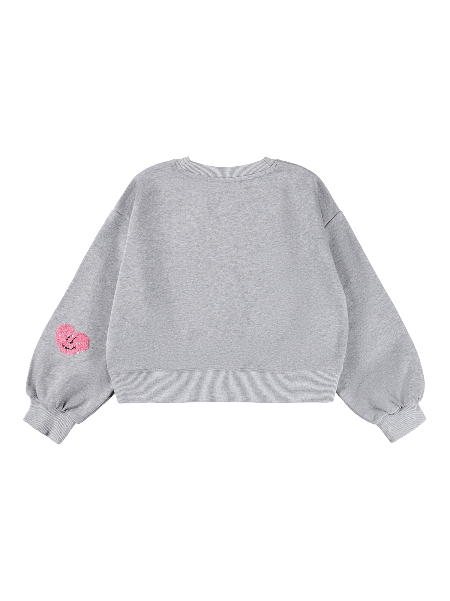 Product image 2 of 2, which shows Molo Kids' Miki Heart Jumper, Grey Melange, 4 years