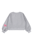 Molo Kids' Miki Heart Jumper, Grey Melange