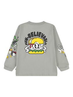 Molo Kids' Rube Cotton Relaxed Sweatshirt, Funny Food - view 2, Funny Food