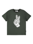 Molo Kids' Riley Cotton Printed T-Shirt, Handy Peace