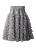 Molo Kids' Bliss Tulle Ruffle Skirt, Grey Flannel
