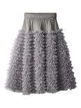 Molo Kids' Bliss Tulle Ruffle Skirt, Grey Flannel