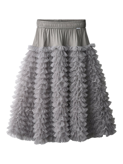 Molo Kids' Bliss Tulle Ruffle Skirt, Grey Flannel - view 2, Grey Flannel