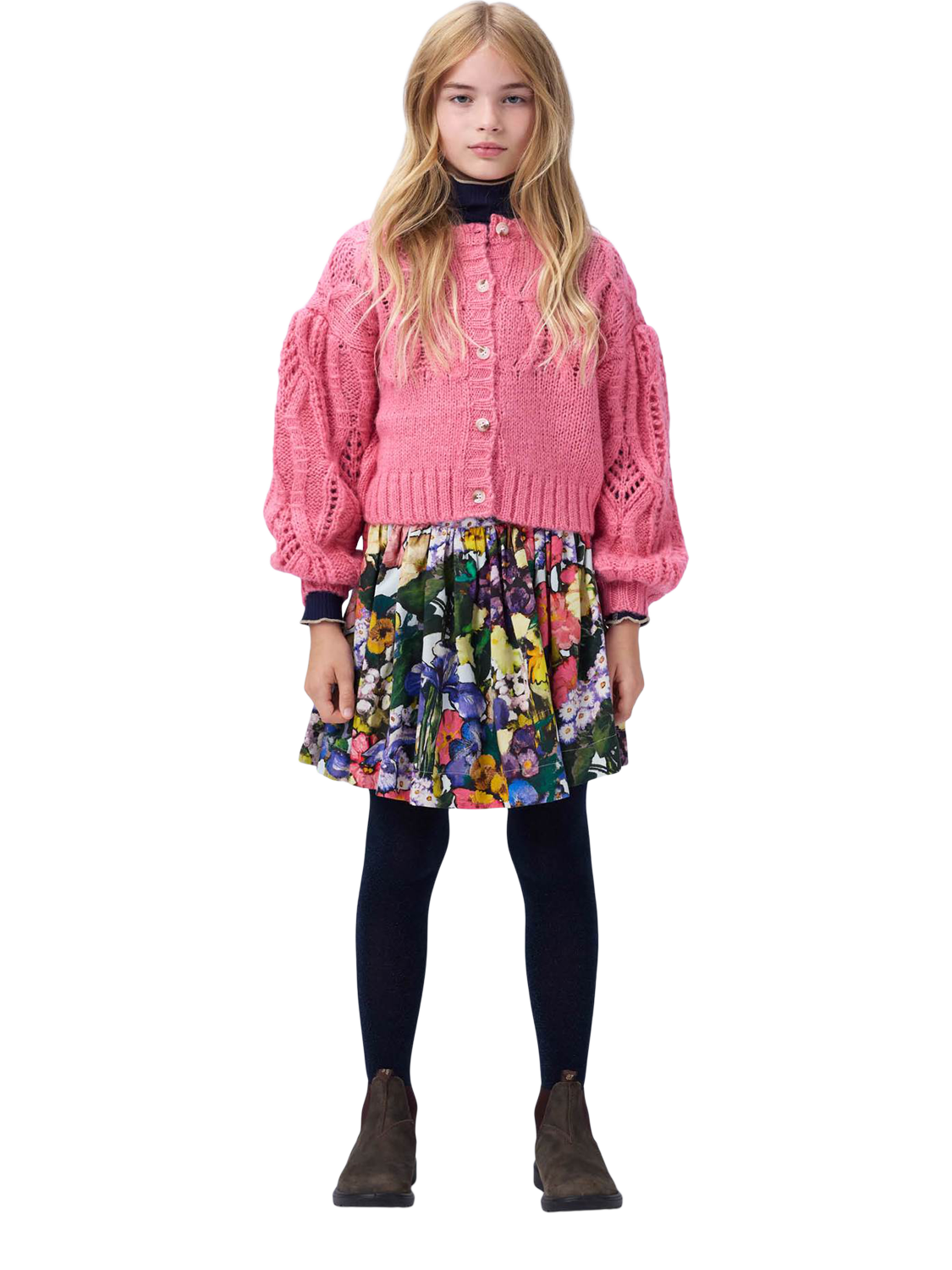 Product image 4 of 4, which shows Molo Kids' Gracelyn Cardigan, Confetti, 3-4 years