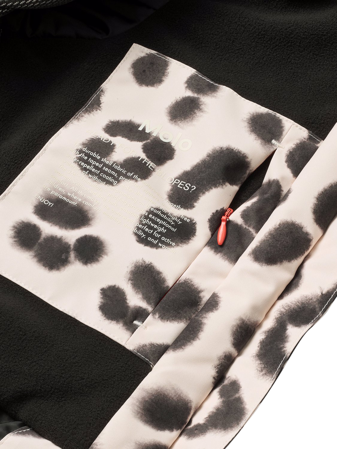 Product image 5 of 5, which shows Molo Kids' Pearson Hooded Winter Coat, Snow Leopard, 6 years