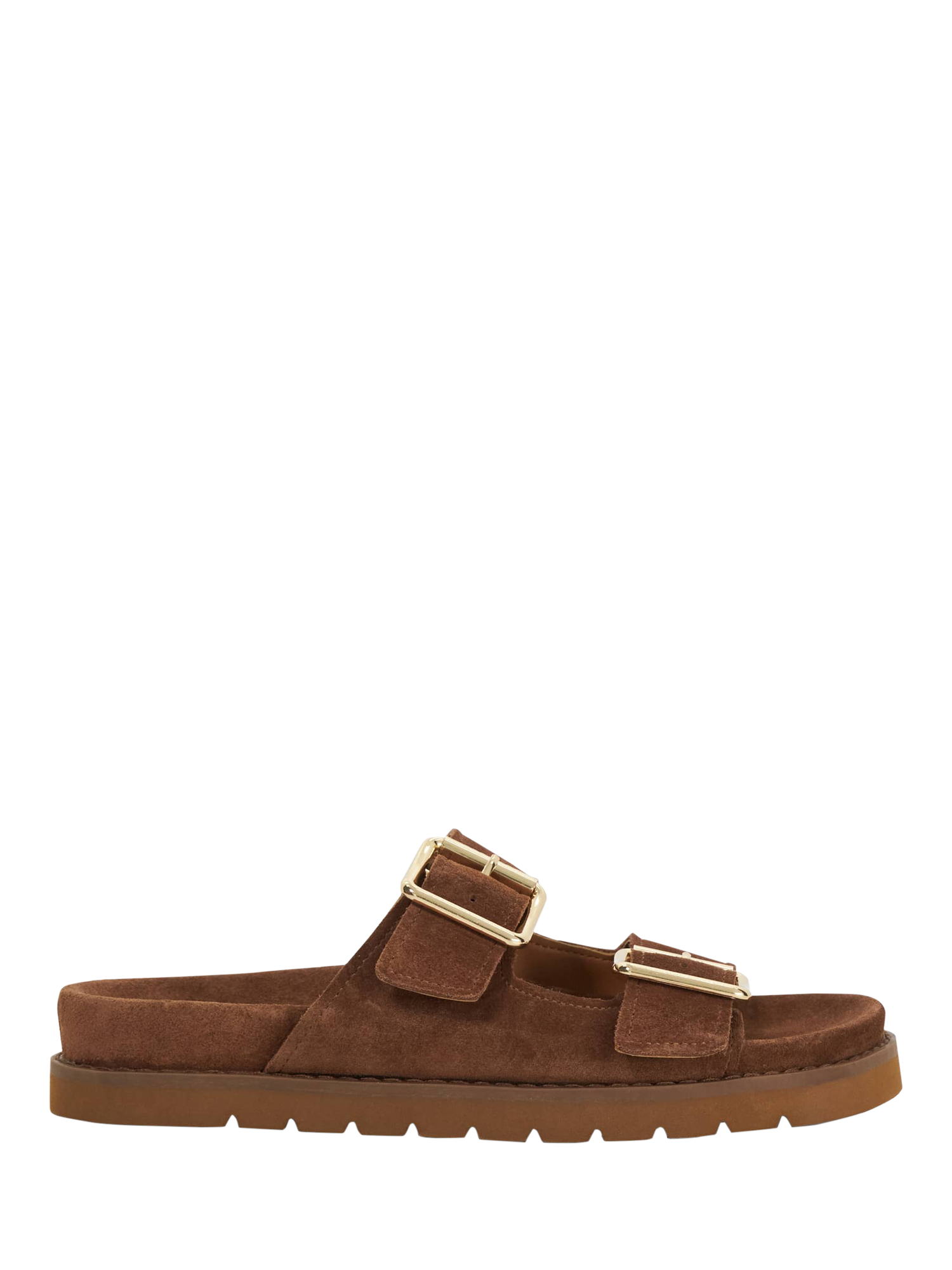 Product image 1 of 5, which shows Dune London Lilahs Suede Sandals, Tan, 4