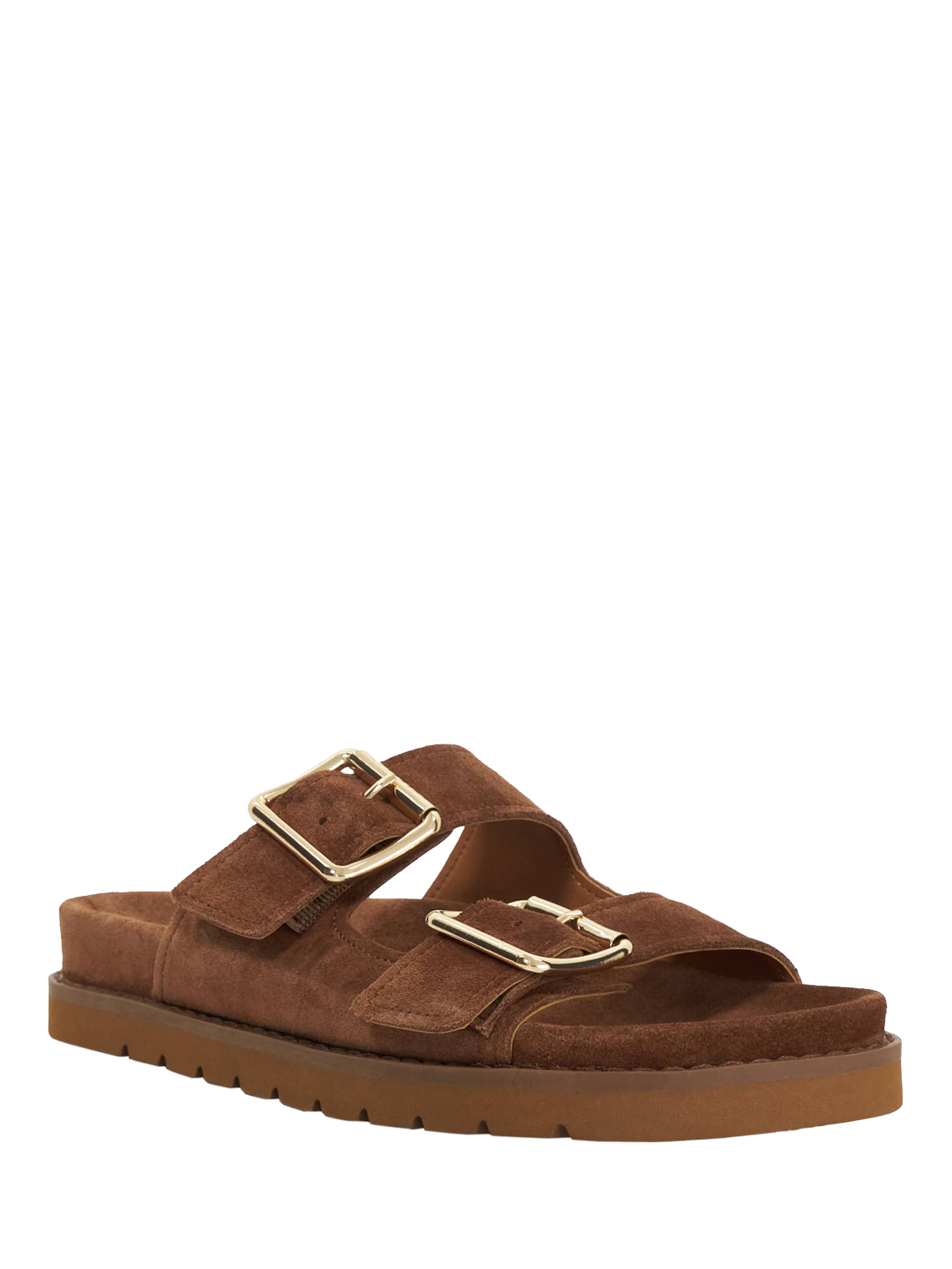 Product image 3 of 5, which shows Dune London Lilahs Suede Sandals, Tan, 4