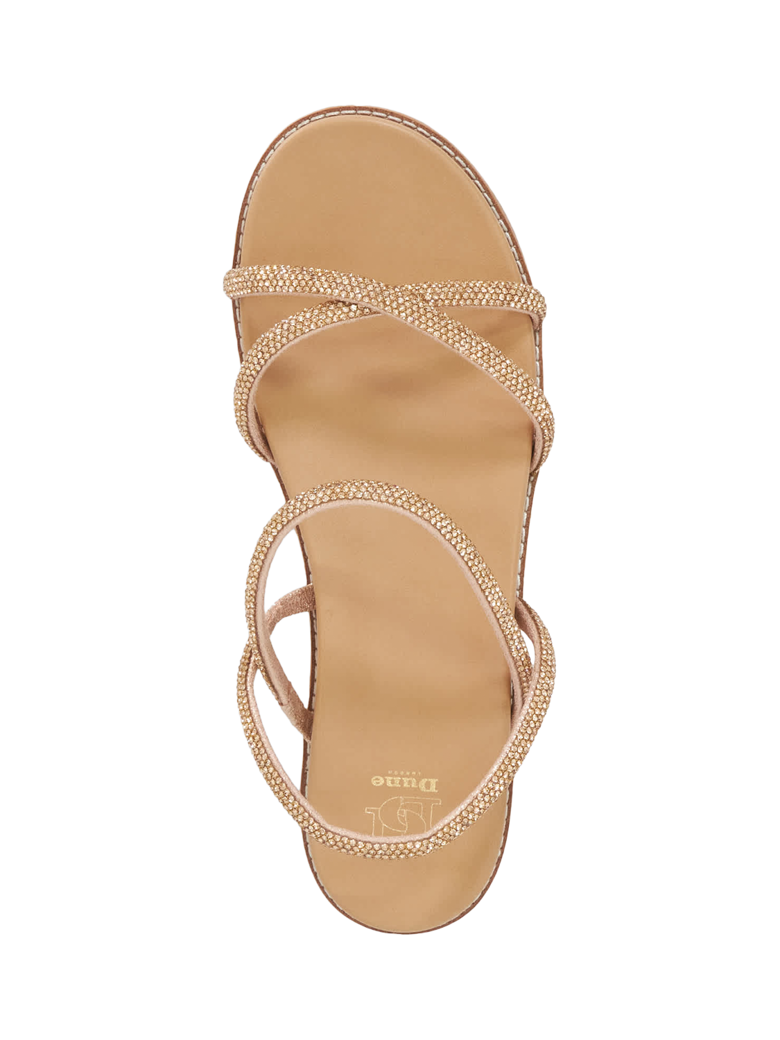 Product image 3 of 6, which shows Dune London Levia Embellished Sandals, Blush, 3