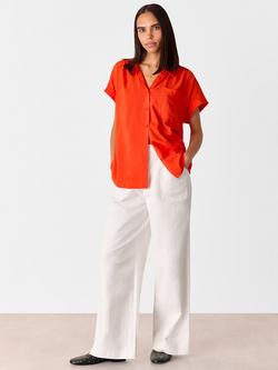 Whistles Nicola Button Through Shirt containing LENZING™ ECOVERO™ Viscose, Red
