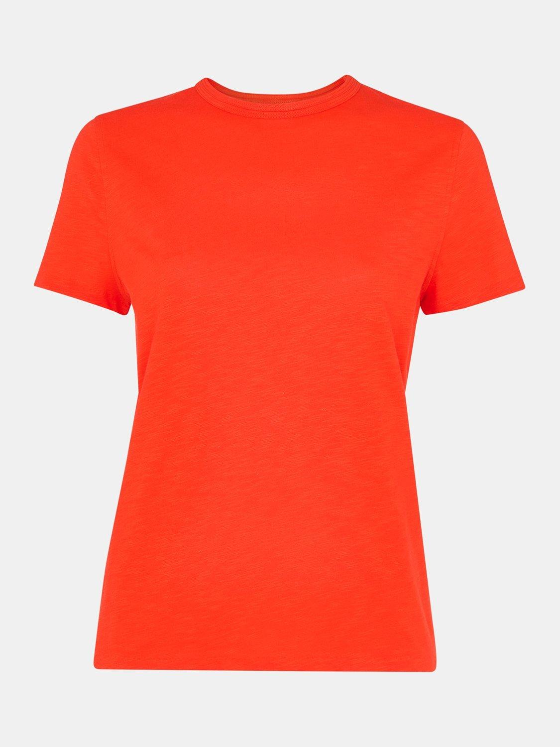 Product image 6 of 6, which shows Whistles Posie Double Trim T-Shirt, Mid Red, XS