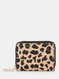 Whistles Leopard Koa Compact Leather Purse, Leopard Print