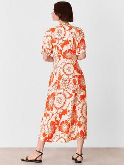 Whistles Bloom Floral Midi Dress - view 2, Red/Multi