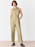 Whistles Ellis Western Pure Linen Jumpsuit, Neutral