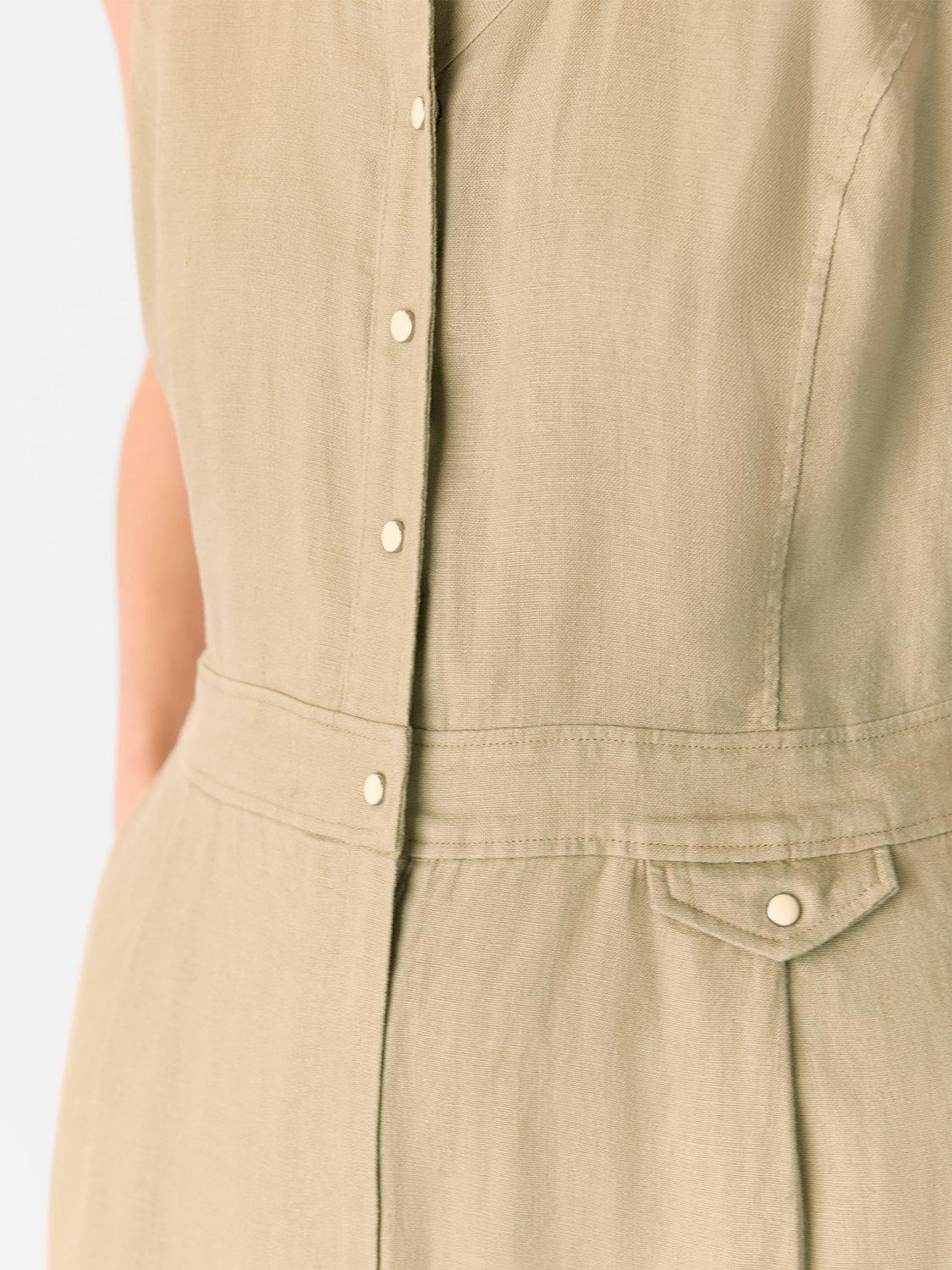 Product image 4 of 5, which shows Whistles Ellis Western Pure Linen Jumpsuit, Neutral, 8