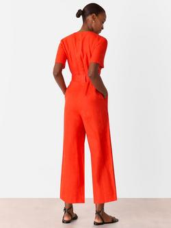 Whistles Petite Fiona Pure Linen Jumpsuit - view 2, Red