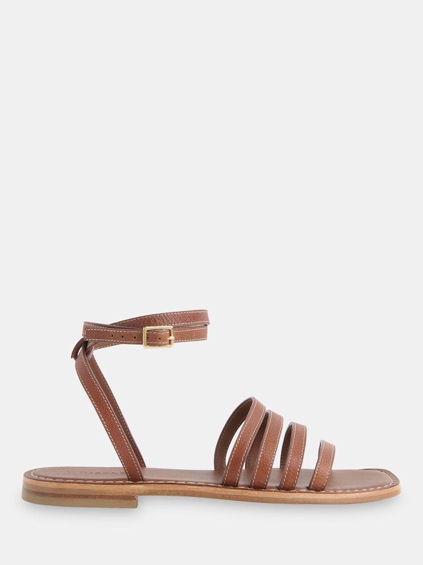 Product image 1 of 5, which shows Whistles Bruna Strappy Leather Sandals, Tan, 3