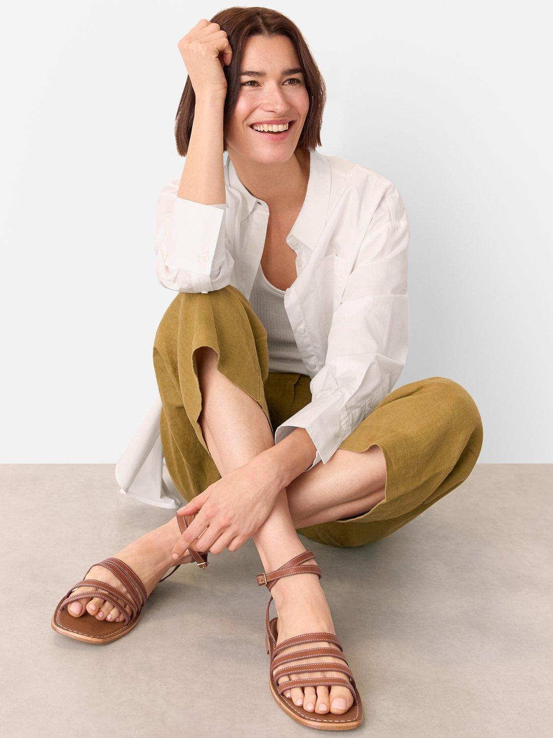 Product image 5 of 5, which shows Whistles Bruna Strappy Leather Sandals, Tan, 3