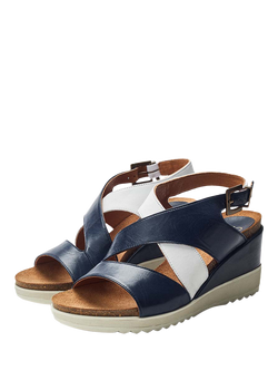 Moda in Pelle Kalina Leather Sandals - view 2, Navy