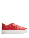 Moda in Pelle Abbiy Leather Platform Trainers, Coral
