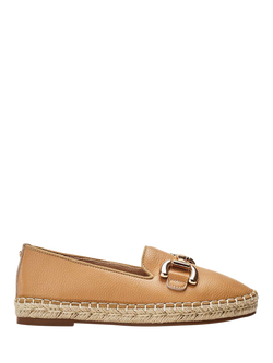 Moda in Pelle Edulis Leather Snaffle Trim Loafers, Camel, Camel