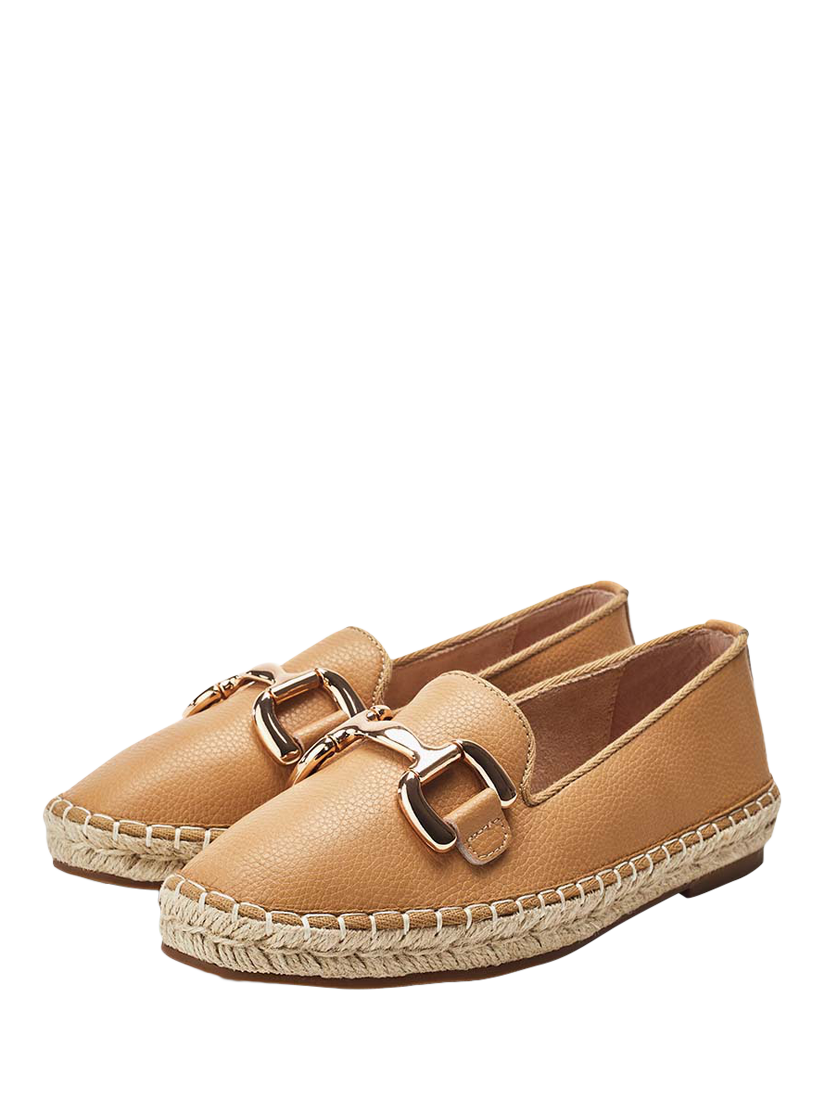 Product image 2 of 4, which shows Moda in Pelle Edulis Leather Snaffle Trim Loafers, Camel, 3