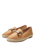 Moda in Pelle Edulis Leather Snaffle Trim Loafers, Camel