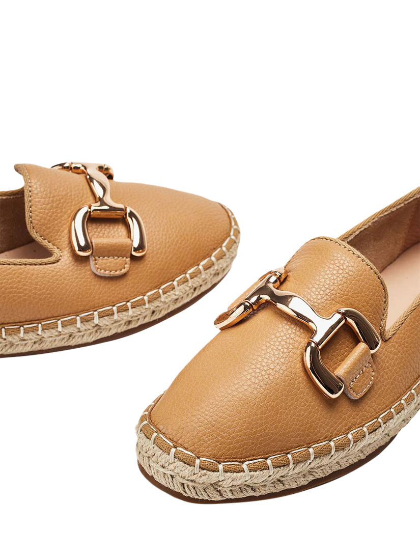 Product image 4 of 4, which shows Moda in Pelle Edulis Leather Snaffle Trim Loafers, Camel, 3
