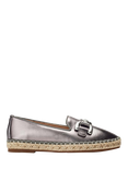 Moda in Pelle Edulis Leather Snaffle Trim Loafers, Pewter