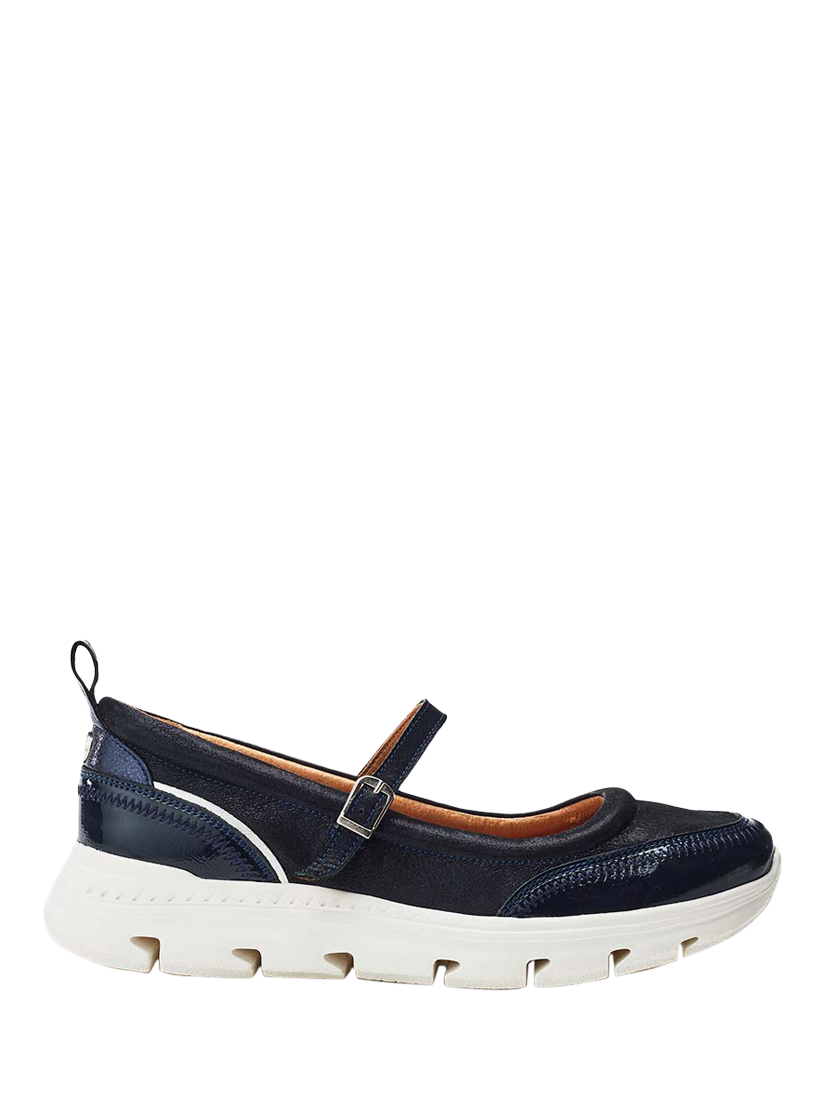 Product image 1 of 3, which shows Moda in Pelle Enchant Leather Shoes, Navy, 7