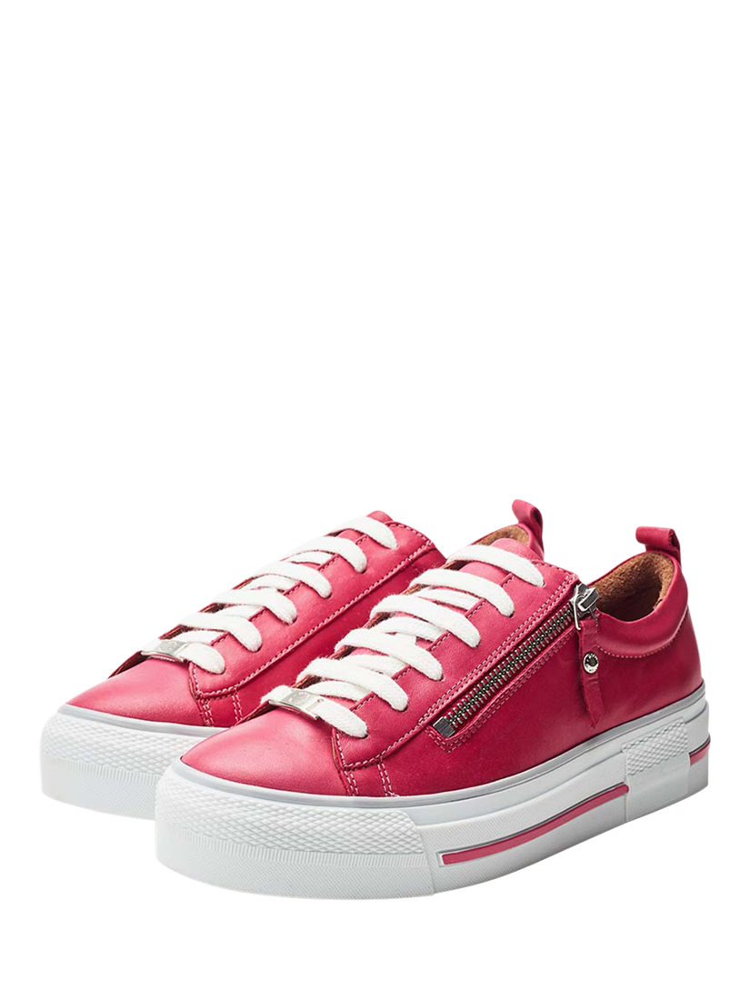 Product image 2 of 4, which shows Moda in Pelle Filcian Leather Zip Trainers, Pink, 3