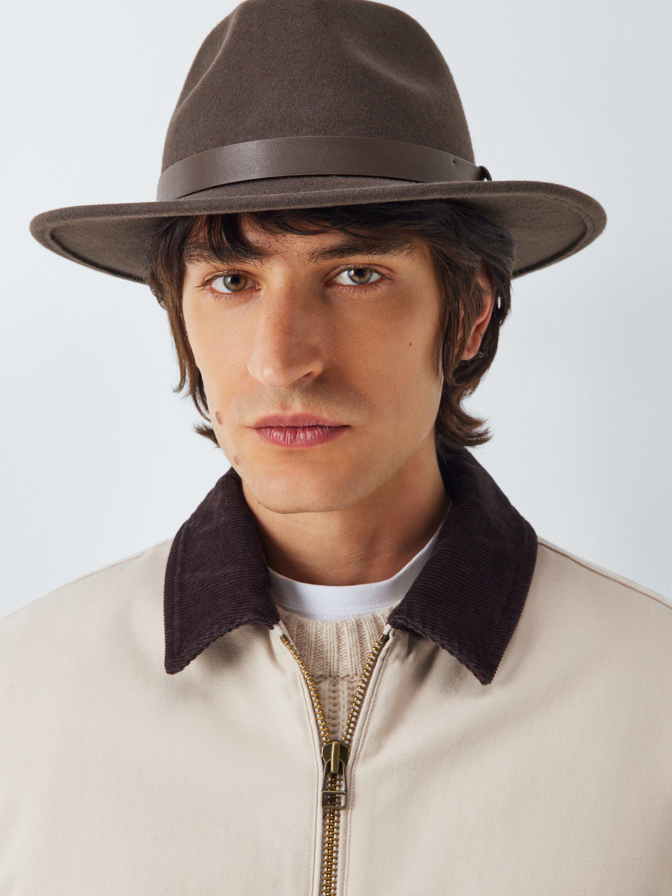 Product image 1 of 4, which shows John Lewis Wool Felt Fedora, Brown, L-XL