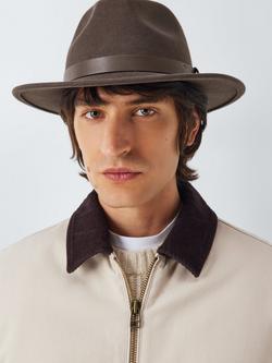 John Lewis Wool Felt Fedora, Brown