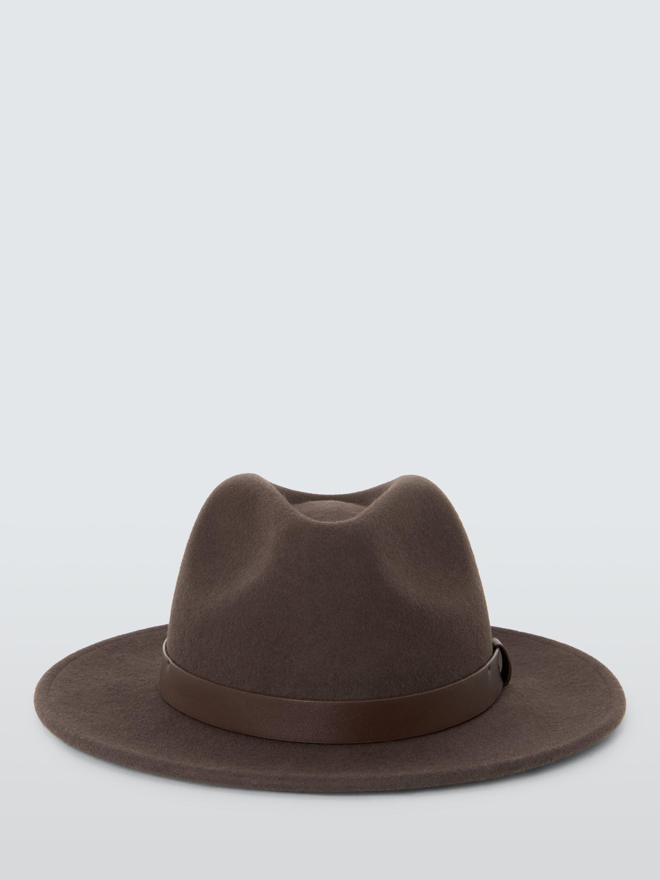 Product image 2 of 4, which shows John Lewis Wool Felt Fedora, Brown, L-XL