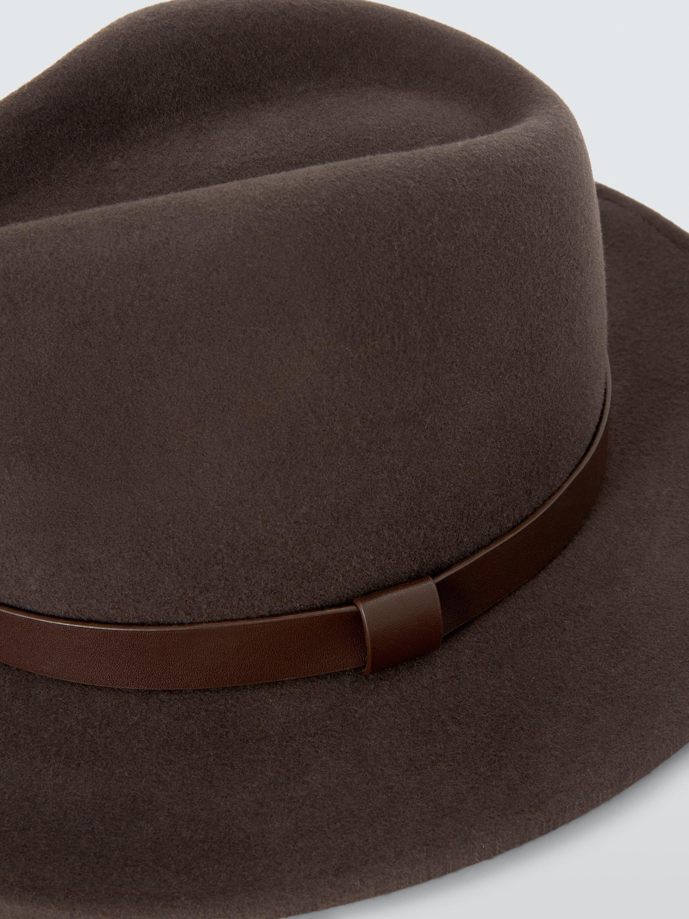 Product image 3 of 4, which shows John Lewis Wool Felt Fedora, Brown, L-XL