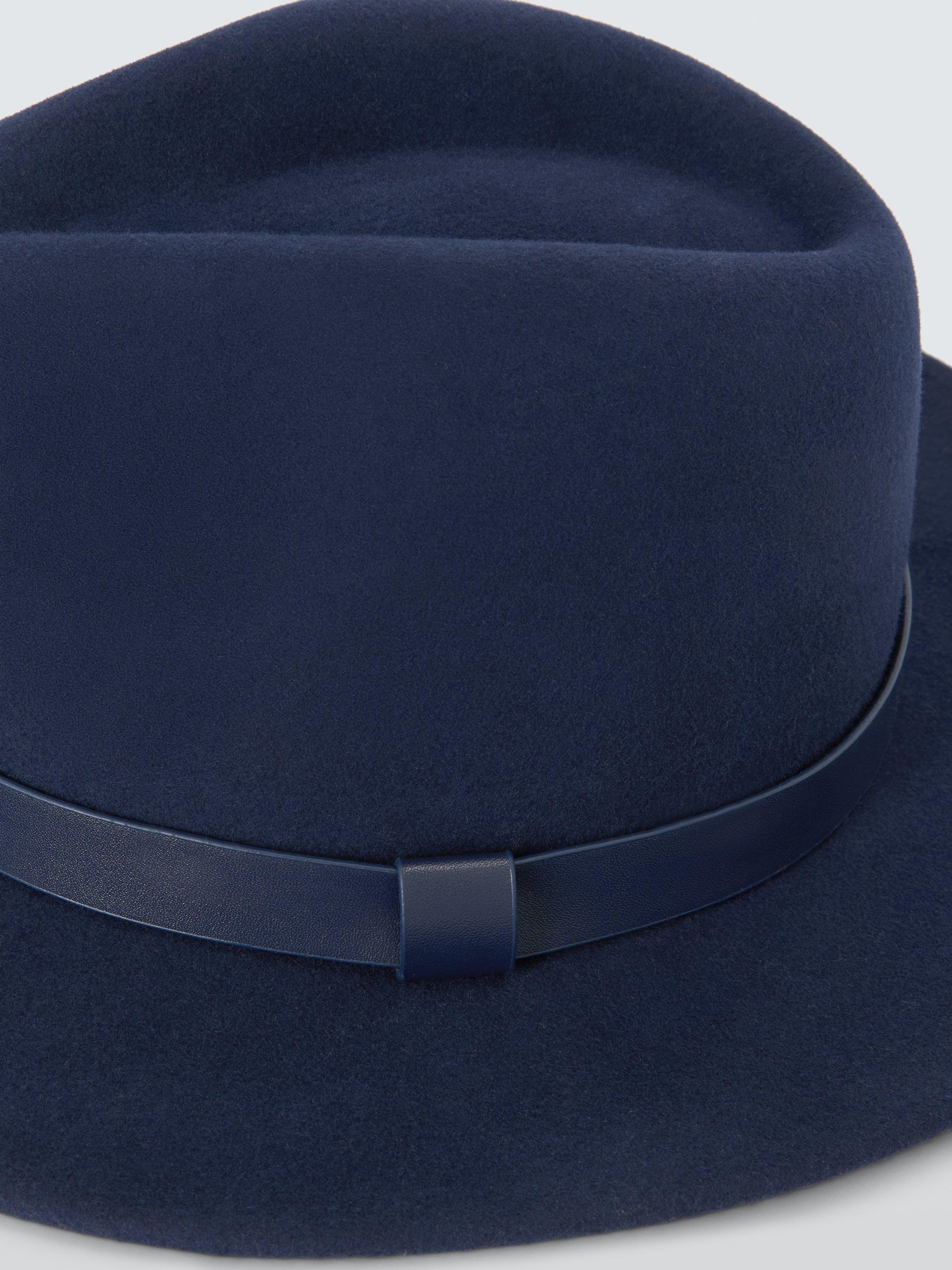 Product image 3 of 4, which shows John Lewis Wool Felt Fedora, Navy, L-XL