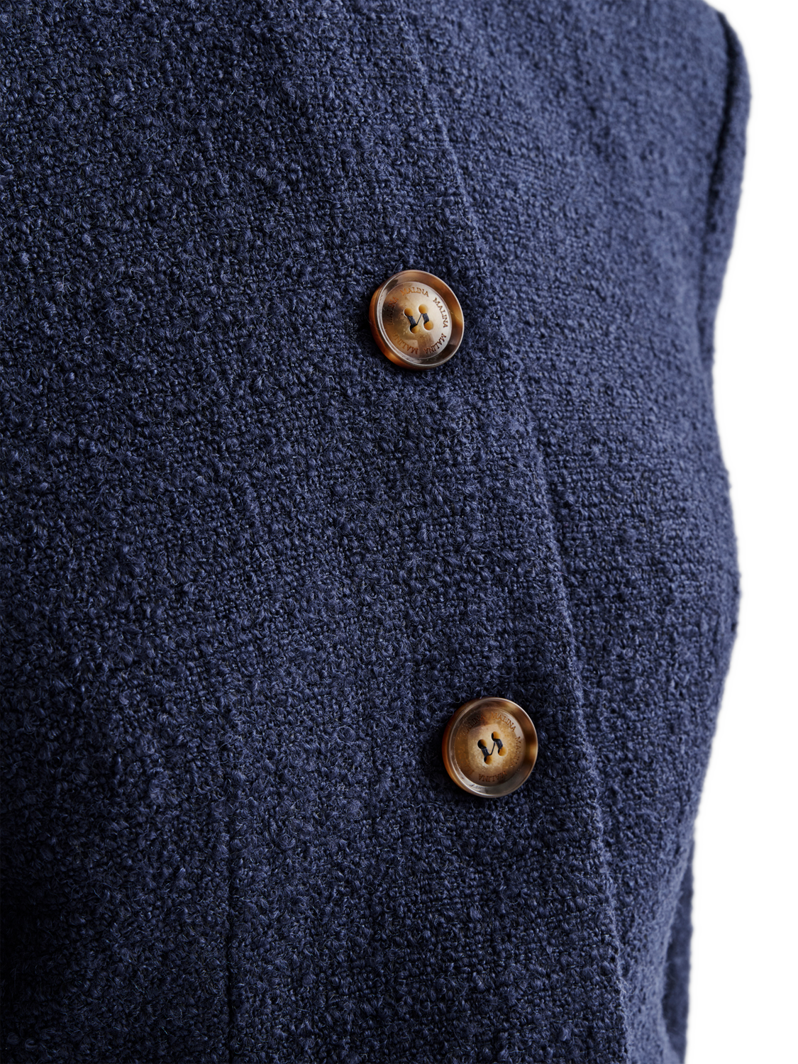 Product image 4 of 5, which shows Malina Carol Wool Blend Fitted Blazer, Dark Blue, XS