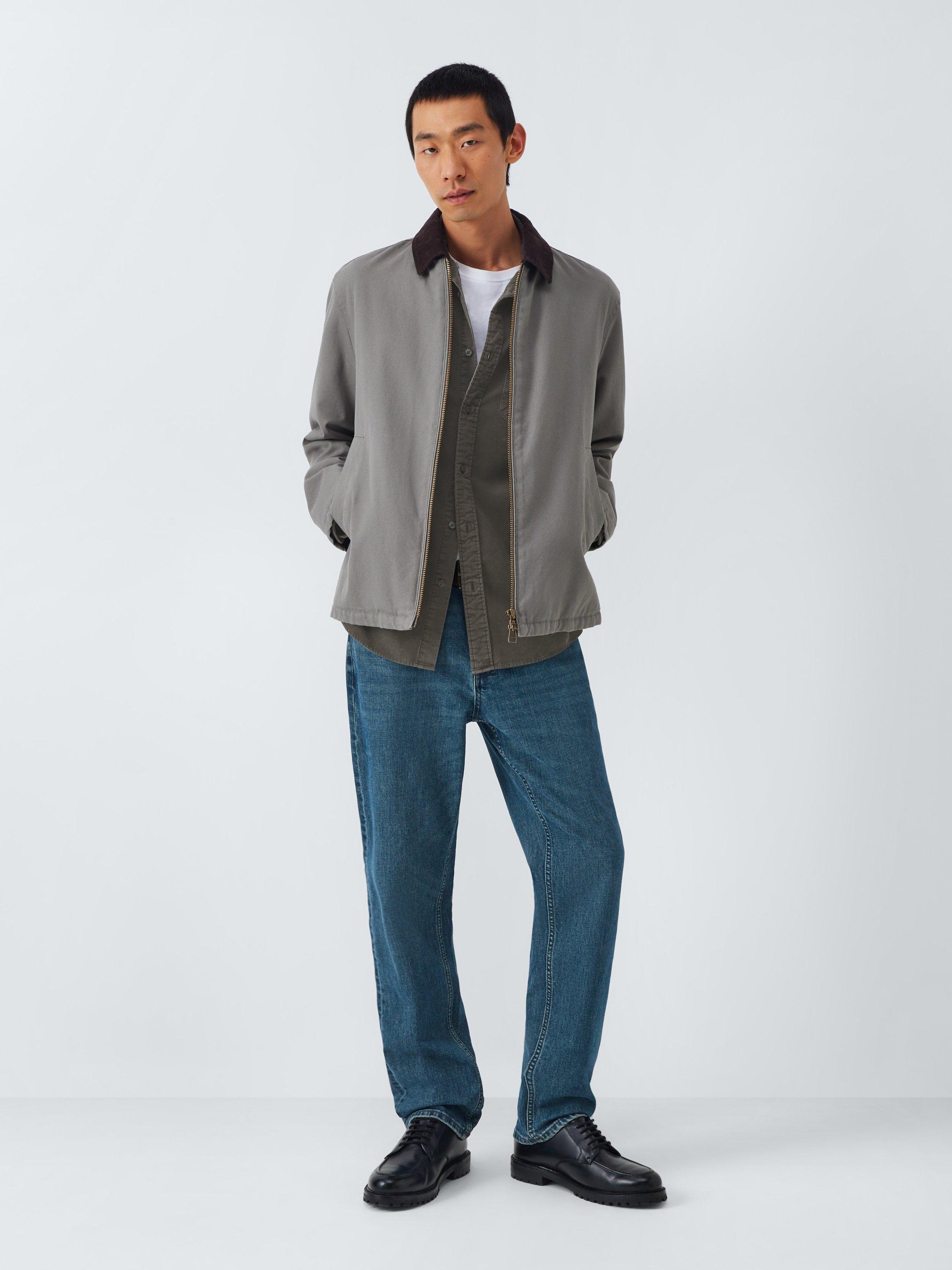 Product image 3 of 6, which shows John Lewis Regular Fit Button Down Collar Corduroy Shirt, Asphalt, M