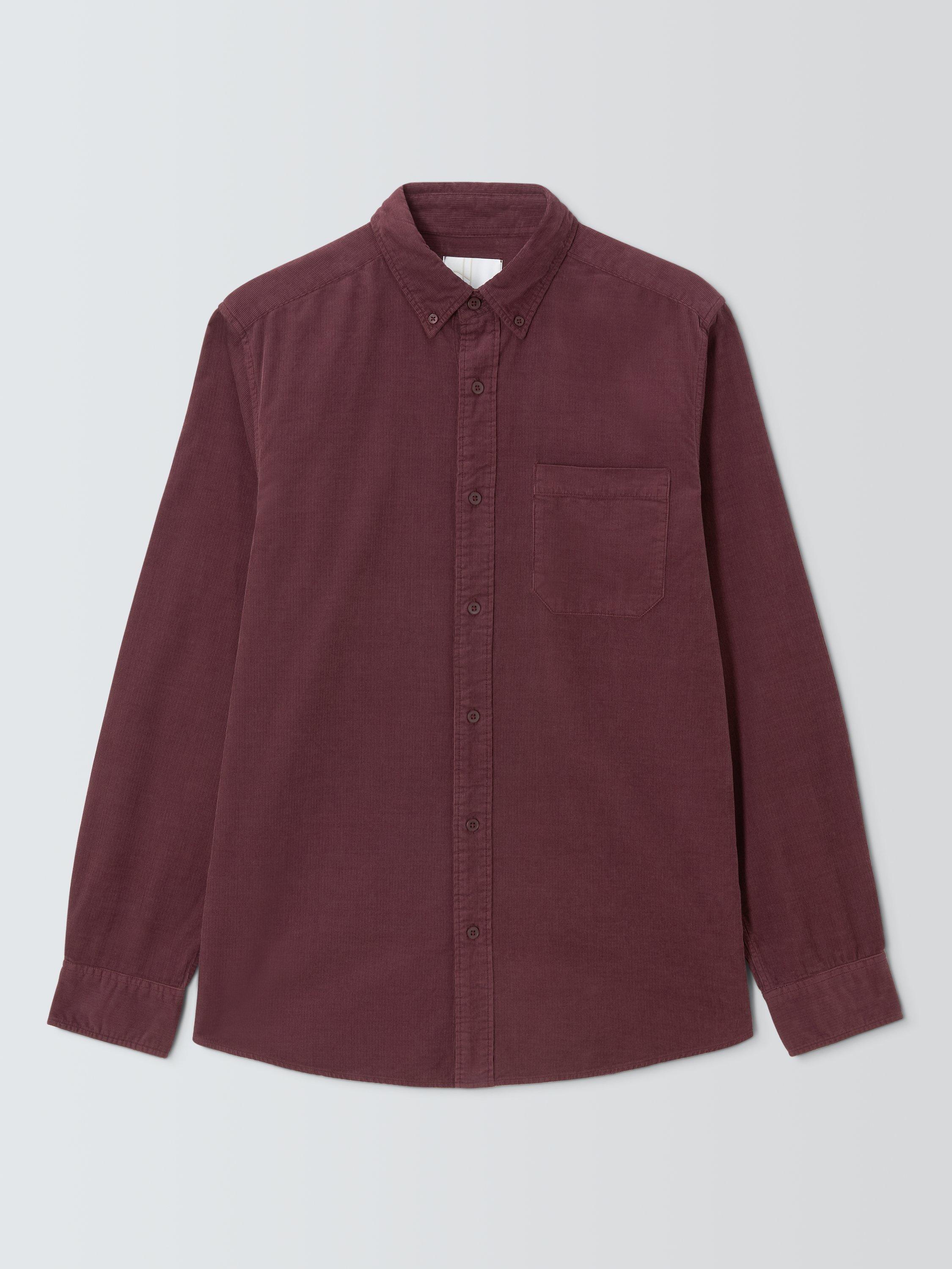 Product image 4 of 6, which shows John Lewis Regular Fit Button Down Collar Corduroy Shirt, Fig, L