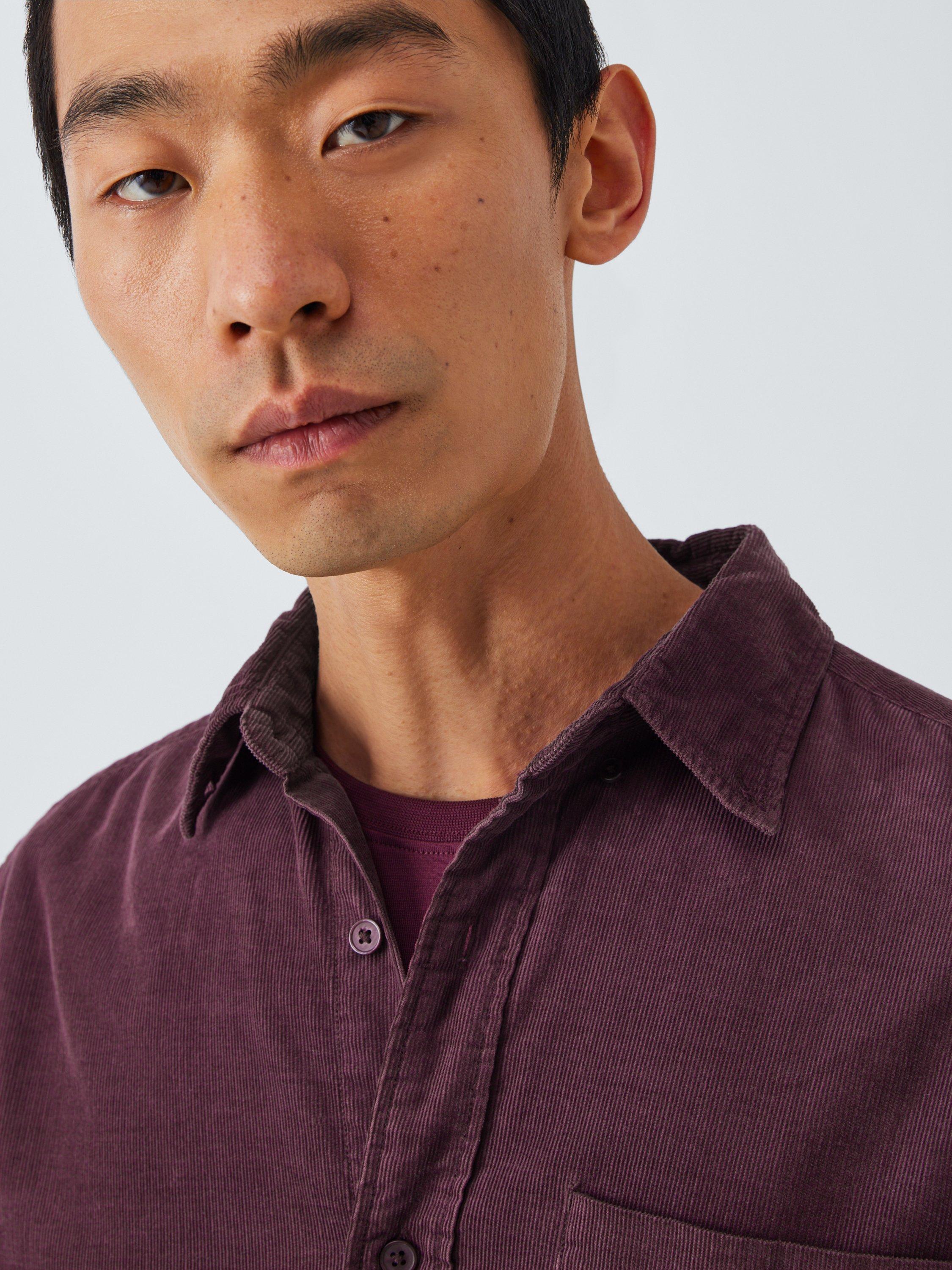 Product image 5 of 6, which shows John Lewis Regular Fit Button Down Collar Corduroy Shirt, Fig, L